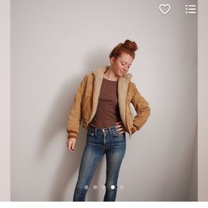 Fleece lined corduroy vintage 70s hipster jacket